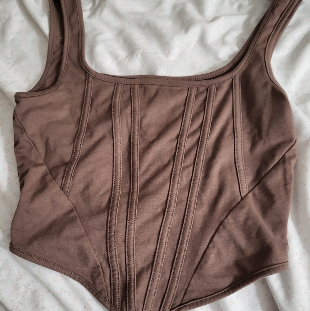 Shein xs brown top